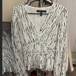 WHBM- Ikat Pleated Peplum Blouse